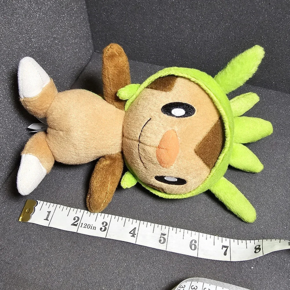 Pokemon Tomy Chespin Hedgehog Grass Type Plush Stuffed Animal Toy Doll Soft 8” s - Picture 4 of 4